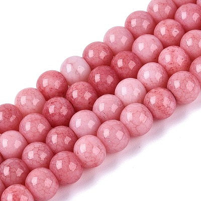 Ombre Effect Opaque Crackle Glass Beads Strands GLAA-Q106-01A-A12-1