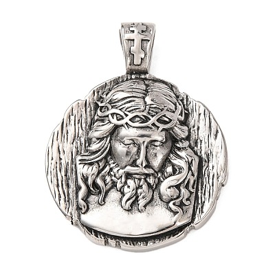 Religion 304 Stainless Steel Pendants STAS-E526-06AS-1