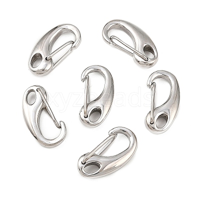 Tarnish Resistant Polished 304 Stainless Steel Keychain Clasp Findings X-STAS-R072-59A-1