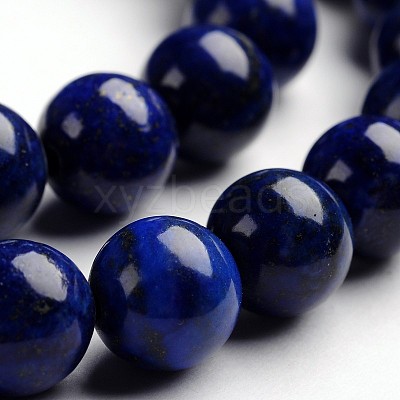 Round Dyed & Natural Lapis Lazuli Gemstone Bead Strands G-J333-05-10mm-1