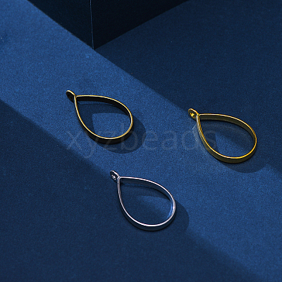 Rack Plating Alloy Drop Open Back Bezel Pendants PALLOY-CJ0001-24-FF-1