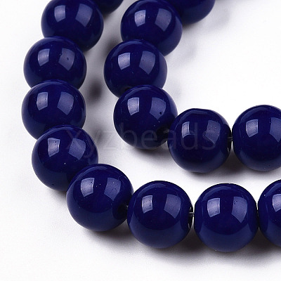 Opaque Solid Color Glass Beads Strands LS-GLAA-T032-P10mm-03-1