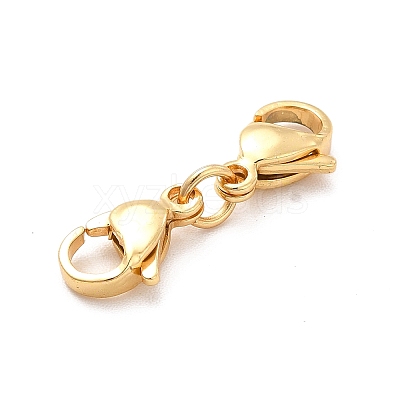 304 Stainless Steel Double Lobster Claw Clasps STAS-E178-01B-G-1