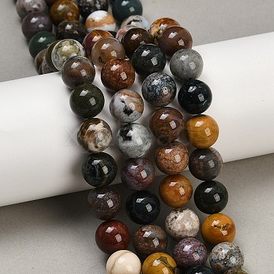 Natural Ocean Agate/Ocean Jasper Beads Strands G-G772-06-B-01-1