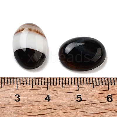 Natural Dyed & Heated Black Agate Cabochons G-G145-01B-31-1