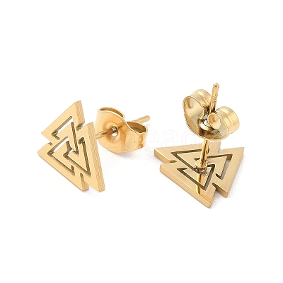 304 Stainless Steel Stud Earrings EJEW-K285-08G-1