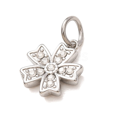 304 Stainless Steel Micro Pave Clear Cubic Zirconia Charms LS-CU-CBAB6EC-24P-1