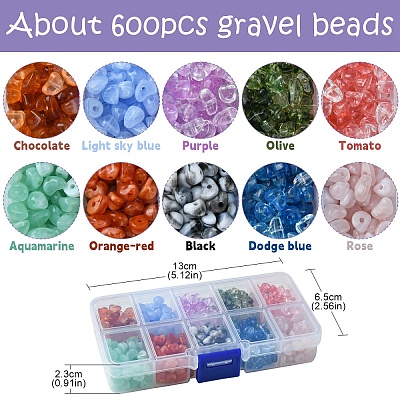 590Pcs 10 Colors Transparent Acrylic Beads OACR-YW0001-91-1