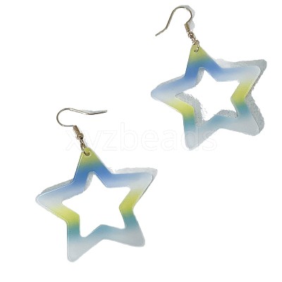 Alloy Acrylic Star Dangle Earrings for Women WG7A8ED-01-1