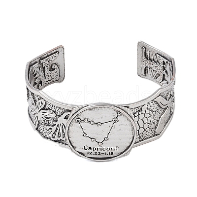 Constellation Alloy Open Cuff Bangles for Women Men LS-BJEW-C064-01AS-01-1