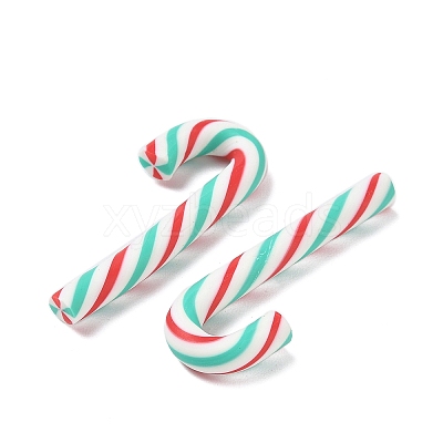 Christmas Candy Cane Handmade Polymer Clay Beads CLAY-P005-04G-1