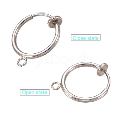 316 Surgical Stainless Steel Clip-on Hoop Earrings X-STAS-S101-15mm-01P-1