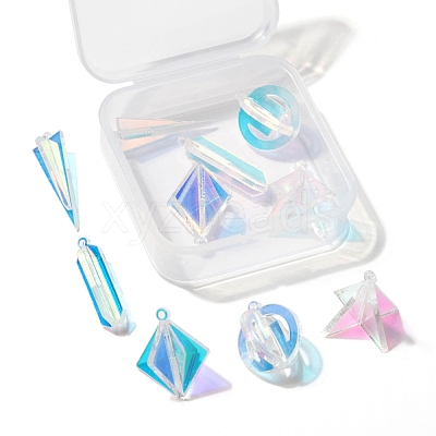 10Pcs 5 Style Transparent Acrylic Pendants KY-LS0001-07-1