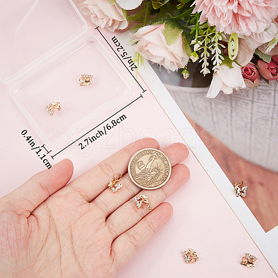 10Pcs Brass Micro Pave Cubic Zirconia Charms FIND-BBC0002-85-1