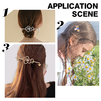 12Pcs 3 Style Hair Bobby Pins & 4 Sets 2 Color Alloy Hair Clips OHAR-PH0001-32-1