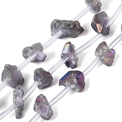 Electroplate Raw Rough Natural Amethyst Beads Strands G-Q610-06D-1