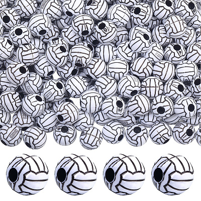 200Pcs Craft Style Acrylic Beads MACR-PA0001-14-1