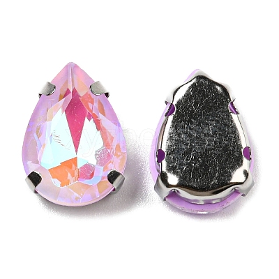 Mocha Fluorescent(MI) Teardrop Sew on Rhinestone GGLA-R043-02B-P06-1