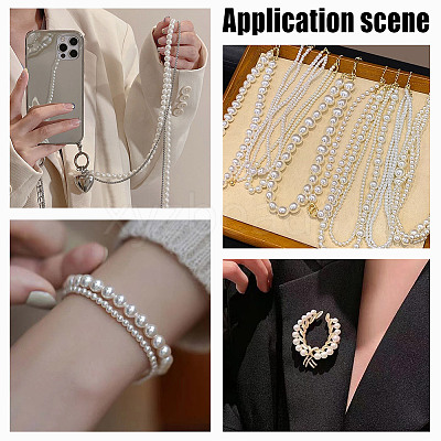 180Pcs 5 Style Glass Imitation Pearl Beads GLAA-AR0001-64-1