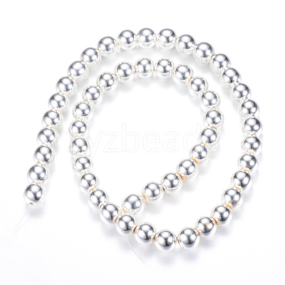 Electroplate Non-magnetic Synthetic Hematite Bead Strands X-G-Q466-6mm-02-1
