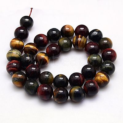 Natural Tiger Eye Beads Strands X-G-G448-12mm-21AB-1