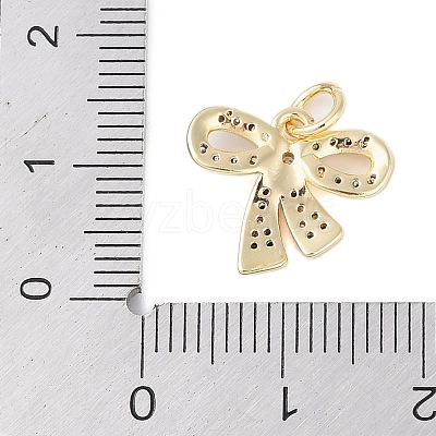 Rack Plating Brass Micro Pave Clear Cubic Zirconia Pendants KK-Z060-06G-01-1