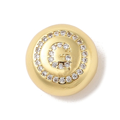 Rack Plating Brass & Cubic Zirconia Pendants KK-Z047-07G-G-RS-1