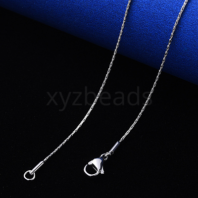 Non-Tarnish 304 Stainless Steel Boston Link Chain Necklace NJEW-S420-005C-P-1