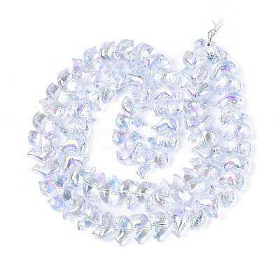 Baking Paint Electroplate Transparent Glass Beads Strands EGLA-N017-06-B04-1