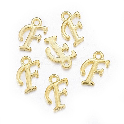 Golden Plated Alloy Letter Pendants LS-X-PALLOY-J718-01G-F-1