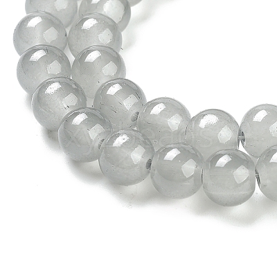Imitation Jade Glass Beads Strands DGLA-S076-8mm-30-1