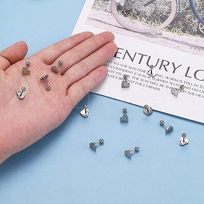 Tarnish Resistant 201 Stainless Steel Barbell Cartilage Earrings LS-EJEW-R147-38-1