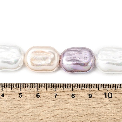 Electroplated Glass Shell Pearl Beads Strands BSHE-B009-F02-01-1
