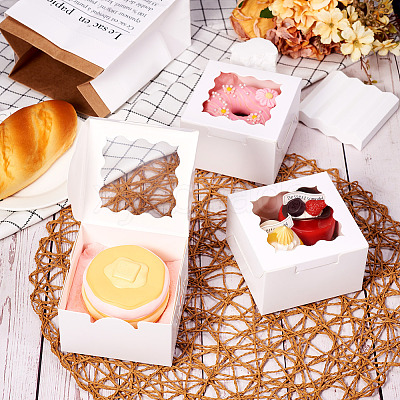 Square Paper Biscuit Boxes with Lace Edged Square Clear Window CON-TAC0001-12A-01-1