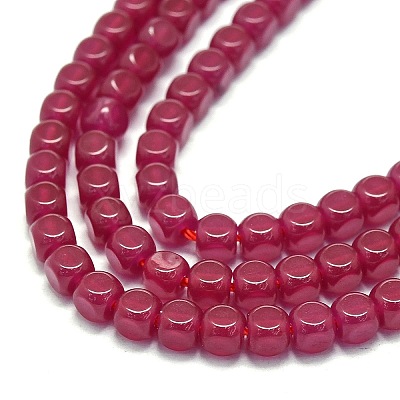 Lab Grown Red Corundum Beads Strands G-G106-N01-01-1-1