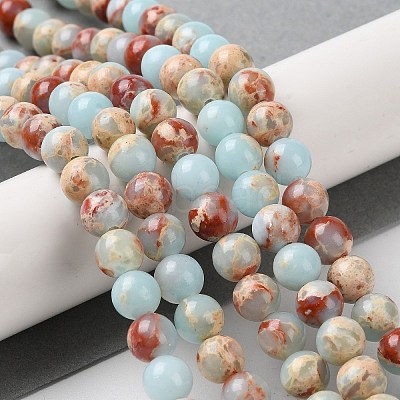 Synthetic Imperial Jasper Dyed Beads Strands G-D077-A01-01I-1