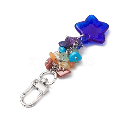 Blue Evil Eye Lampwork Pendant Decooration HJEW-JM01969-02-1