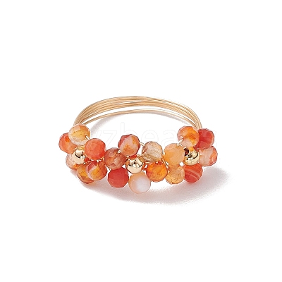 4Pcs Natural Gemstone Rings RJEW-TA00198-1