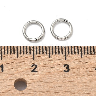 Tarnish Resistant 304 Stainless Steel Open Jump Rings STAS-Q186-02-7x1mm-1