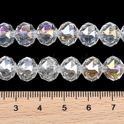 Transparent Electroplate Glass Beads Strands X-EGLA-N002-34C-B01-1