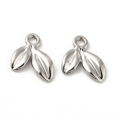 Rack Plating Alloy Leaf Charms FIND-G044-07P-1