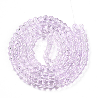 Baking Paint Transparent Glass Beads Strands DGLA-N006-6mm-05-1
