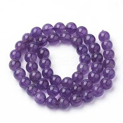 Natural Amethyst Beads Strands G-Q961-17-6mm-1