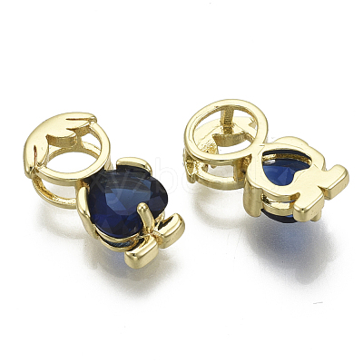 Brass Cubic Zirconia Pendants ZIRC-N039-036-NF-1
