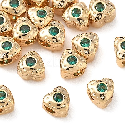 SHEGRACE Brass Green Cubic Zirconia Beads XGRQ4H208-681G-A-1