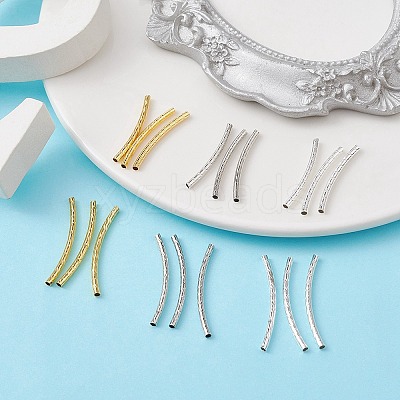90Pcs 3 Colors Brass Tube Beads KK-YW0002-08A-1