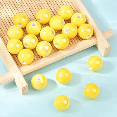 Glazed Porcelain Round Beads PORC-S489-10mm-10-1