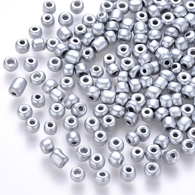 8/0 Baking Paint Glass Round Seed Beads SEED-S036-01B-14-1