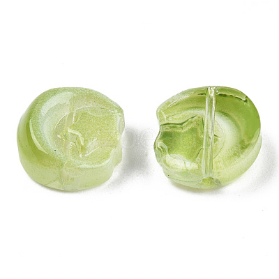 Transparent Spray Painted Glass Beads GLAA-N035-036-C03-1