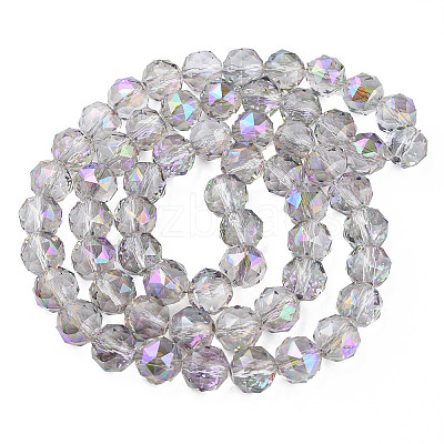 Electroplate Transparent Glass Beads Strands X-EGLA-N002-34B-C06-1